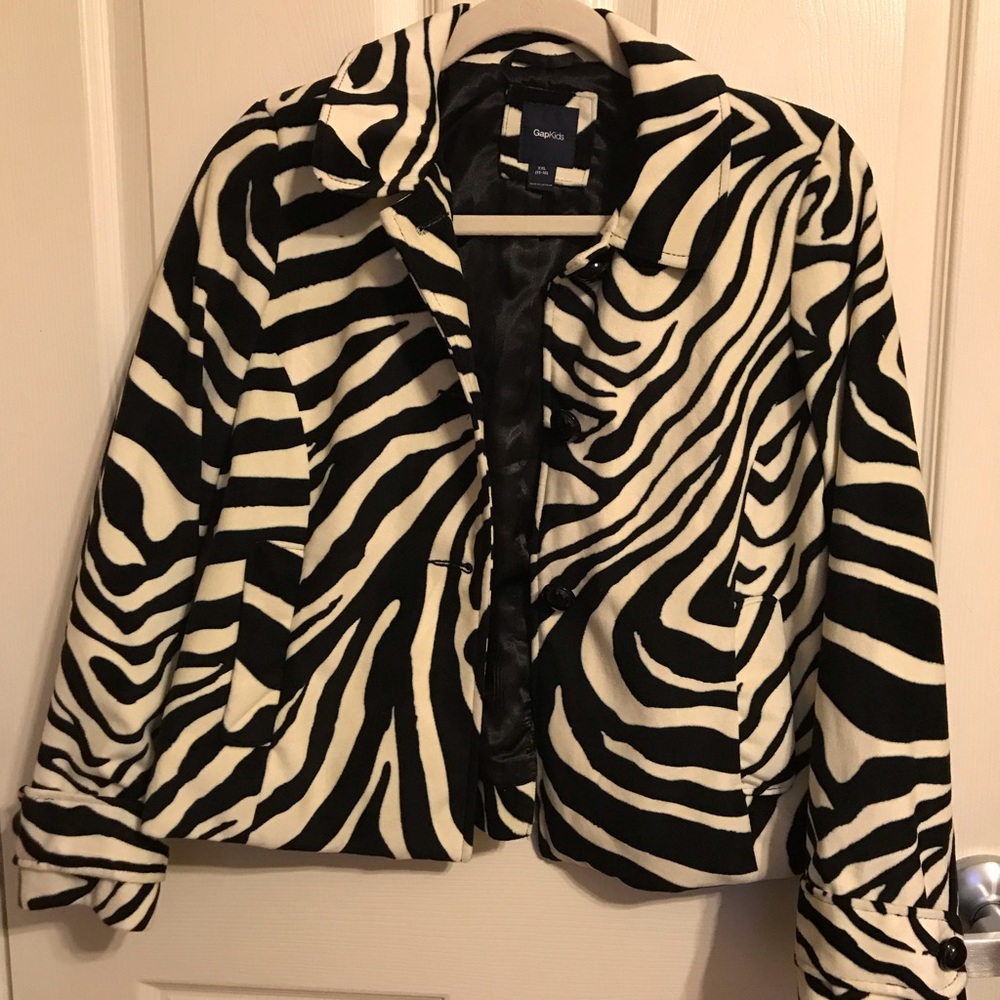 Cropped zebra print jacket